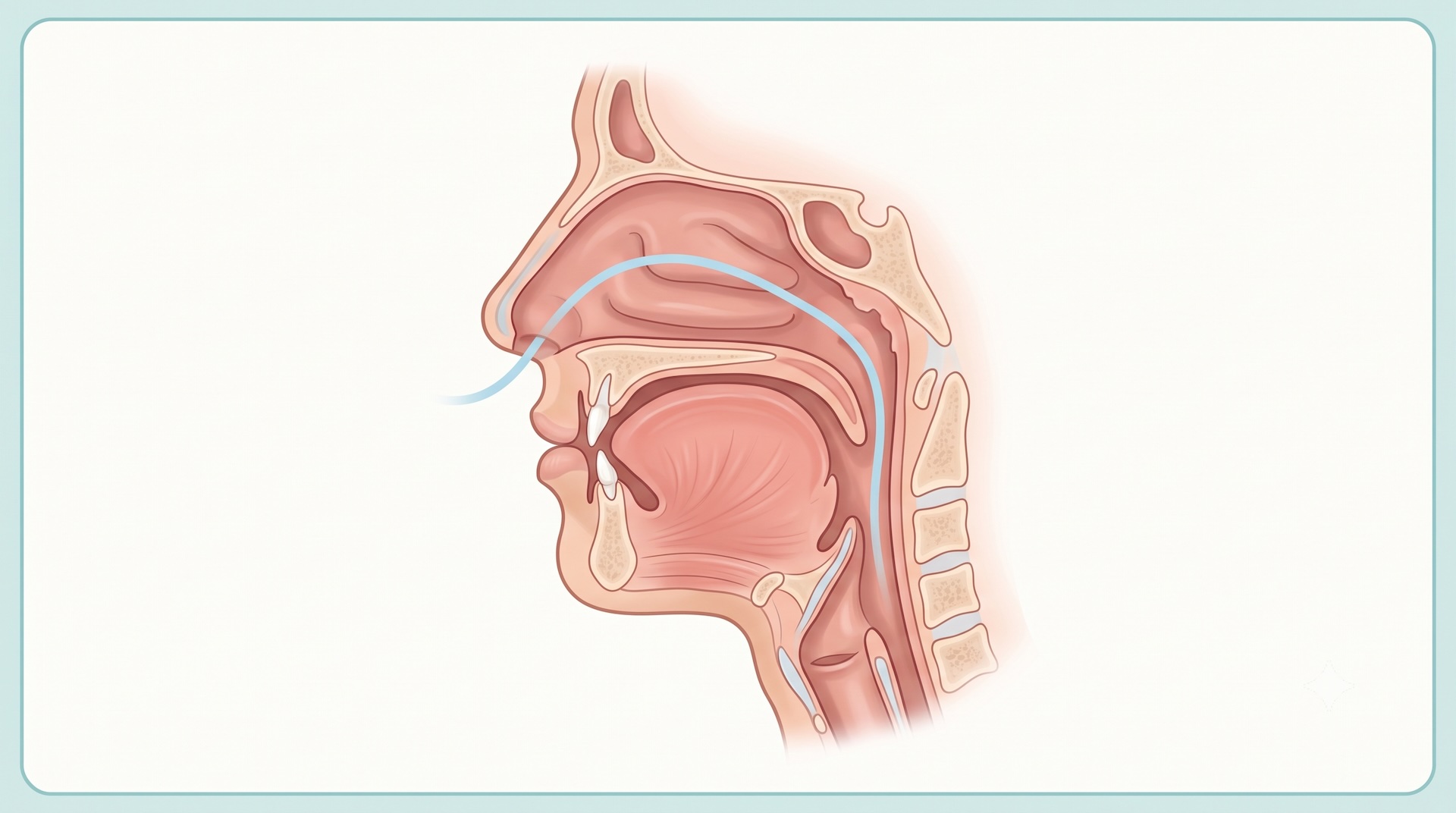 Illustration of proper resting tongue posture — the tongue resting against the roof of the mouth with lips closed and teeth slightly apart